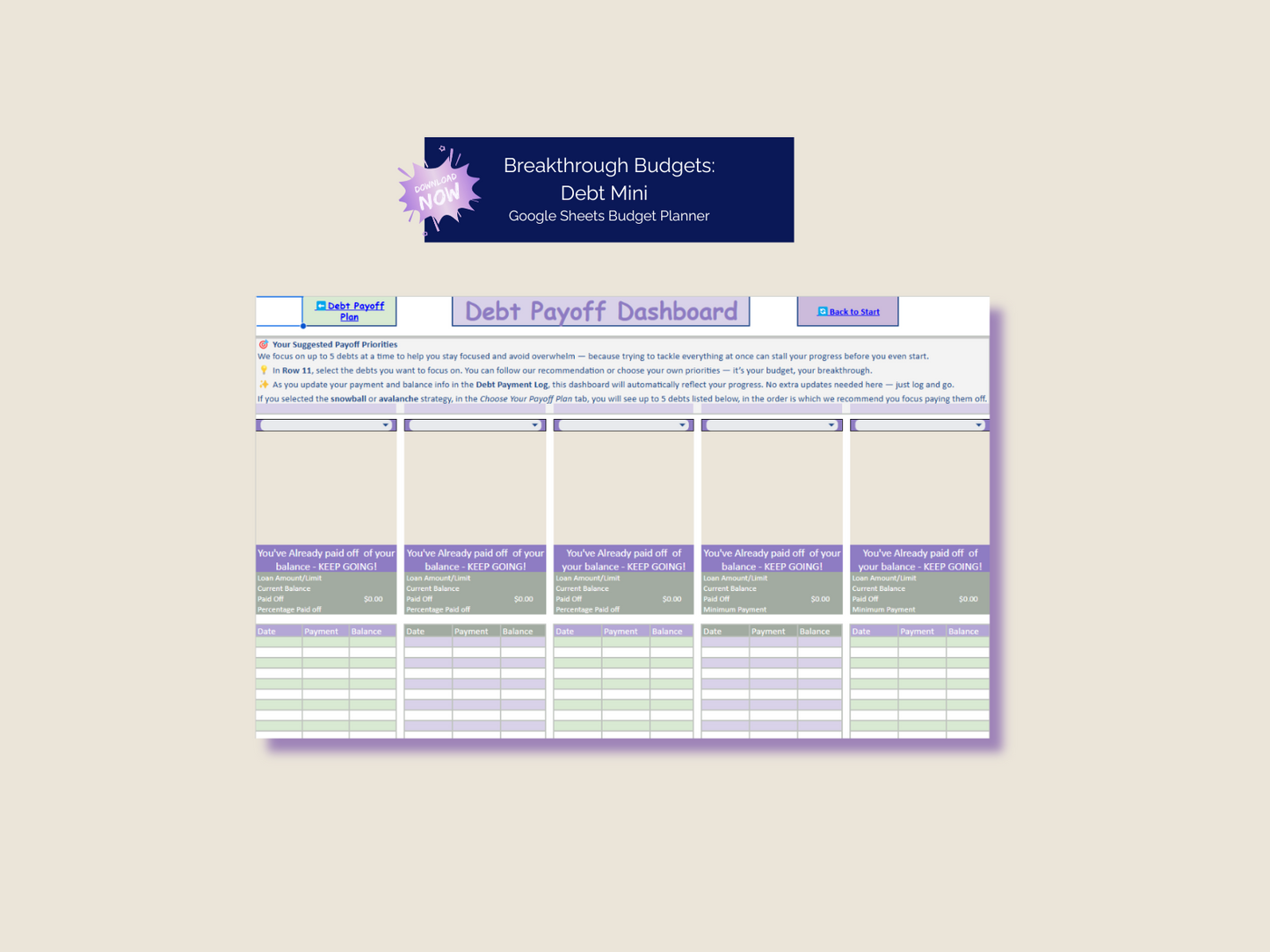 Mini Tracker Bundle - Savings + Debt Payoff