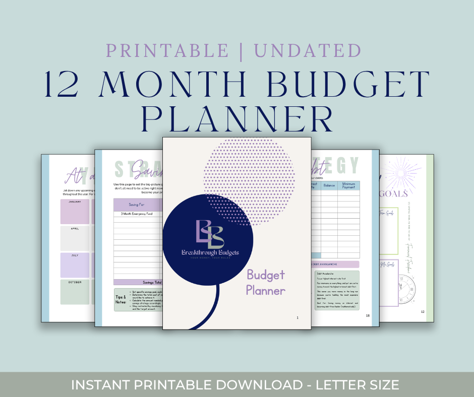 Breakthrough Budget™ Planner - Printable PDF