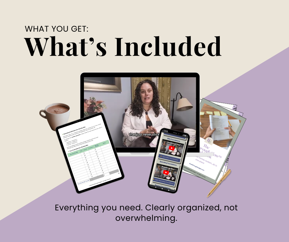 Collage of digital devices and office supplies with text on a beige and purple gradient background.