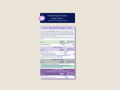 Single Budget Planner – Individual or Fully Combined System